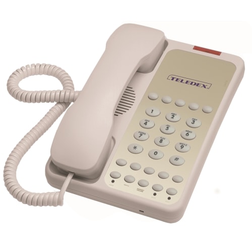 Teledex® Opal 1010S Single-Line Guestroom Telephone, Speaker, 10 Guest Service Keys, Ash